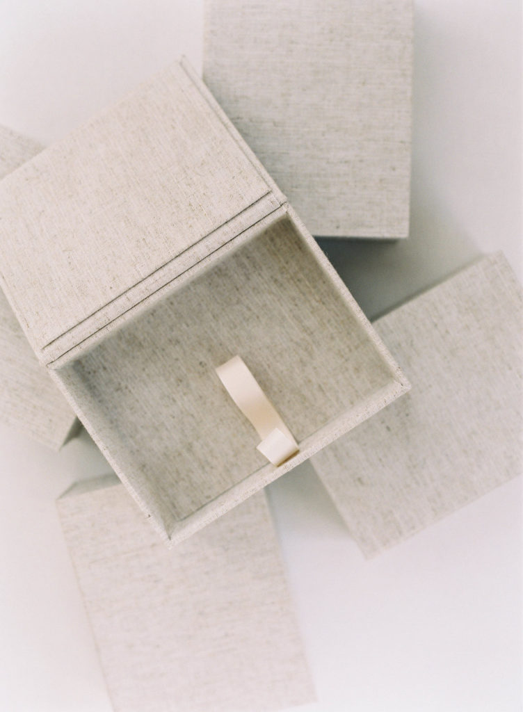 A beautiful linen keepsake print box is a favorite unique gift idea from Grace Emily Photography, Alpharetta Newborn Photographer