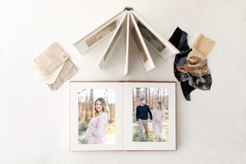 Lay flat albums beautifully display your session's photos with Grace Emily Photography