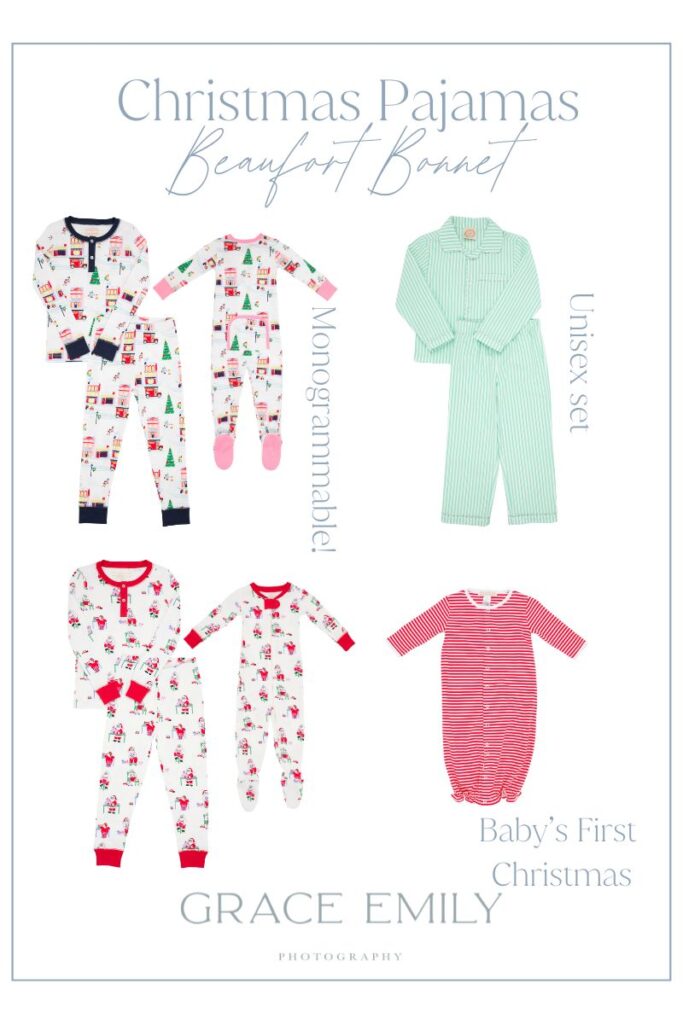 Holiday pajamas from Beaufort Bonnet.